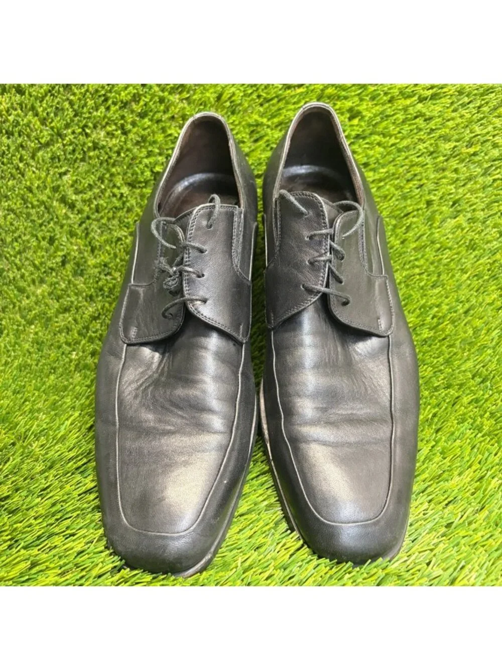 Bruno Magli Rammola Mens Size 10.5 Black Classic Leather Apron Toe Oxford Shoes